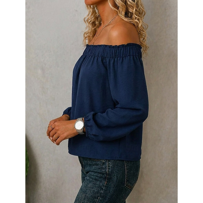 Blouse à épaules dénudées et volants — Amielle Paris