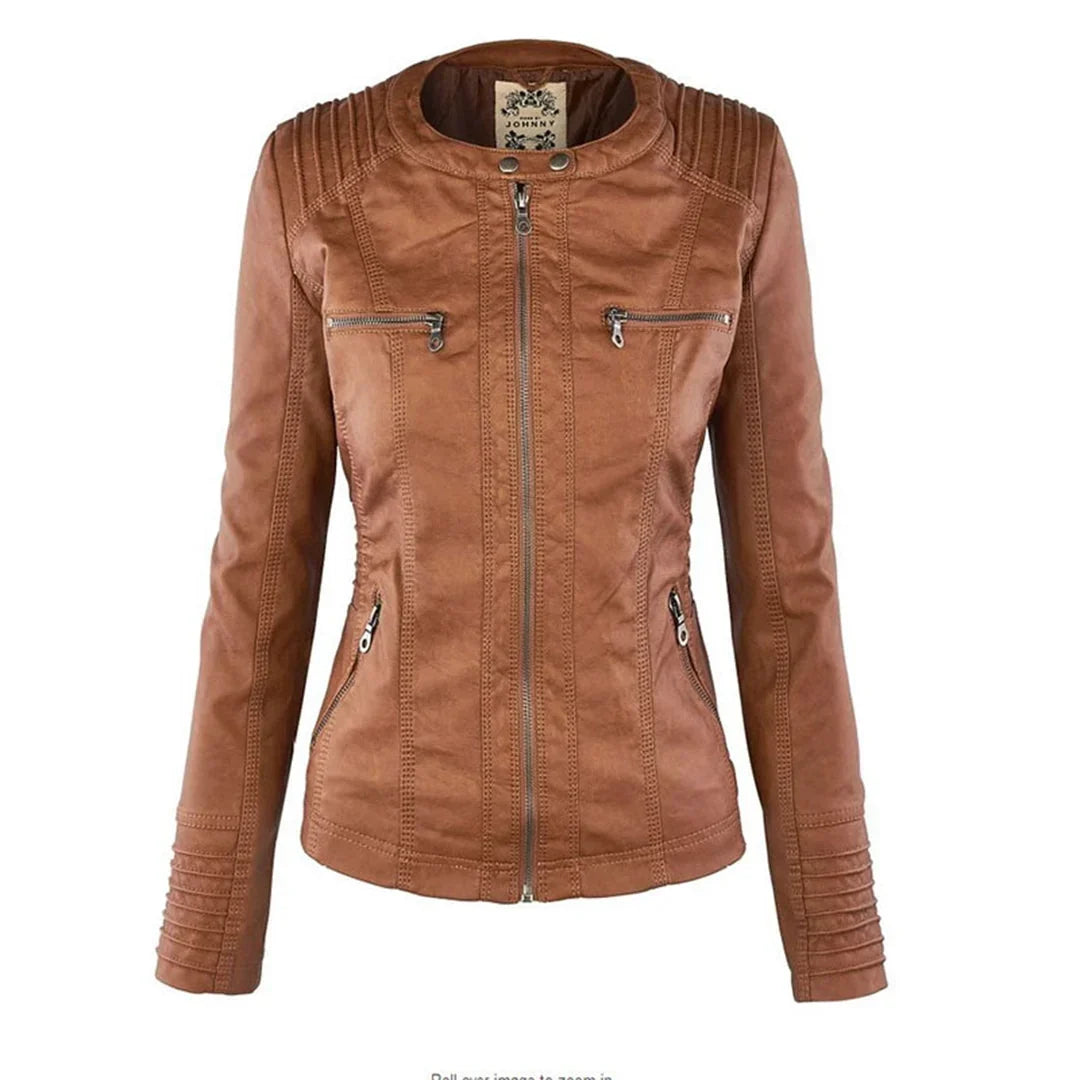 Veste de motard à capuche et poignets côtelés — Amielle Paris