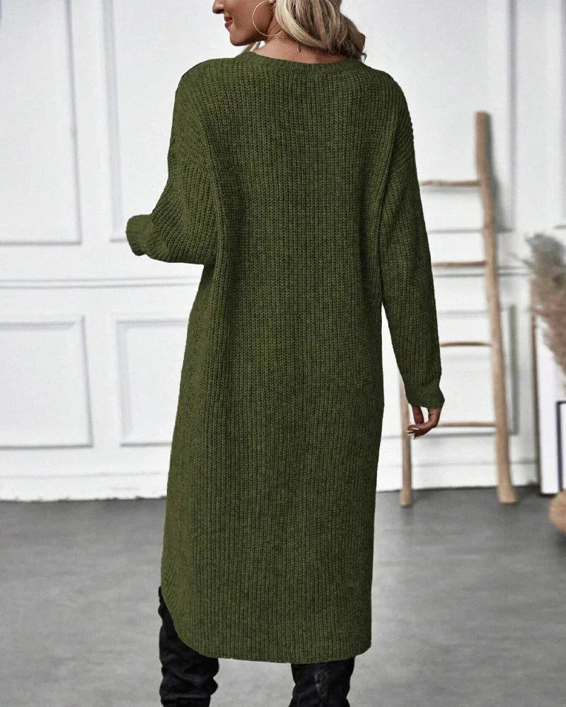 Robe pull côtelée à base portefeuille — Amielle Paris