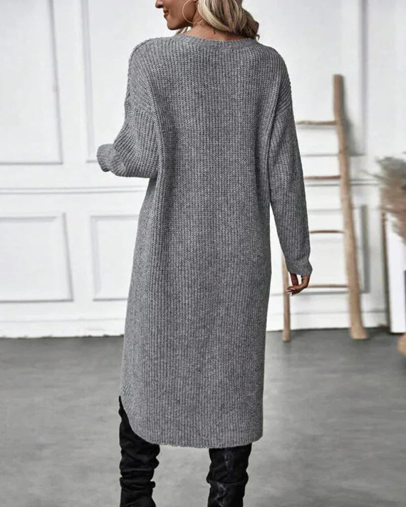 Robe pull côtelée à base portefeuille — Amielle Paris