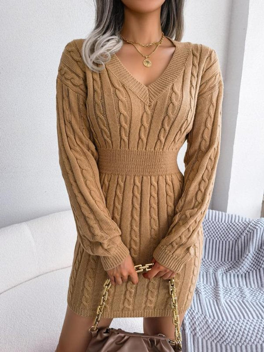 Bianca — Robe courte torsadée à col en V — Amielle Paris