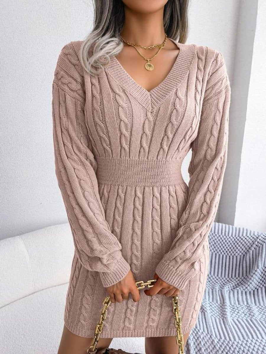 Bianca — Robe courte torsadée à col en V — Amielle Paris