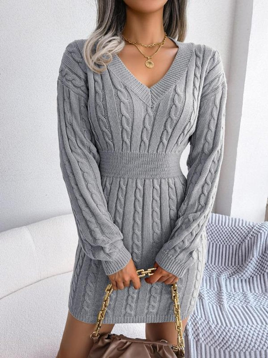 Bianca — Robe courte torsadée à col en V — Amielle Paris
