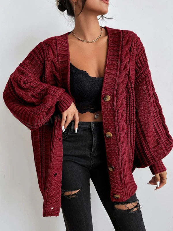 Gilet ample torsadé à col V — Amielle Paris