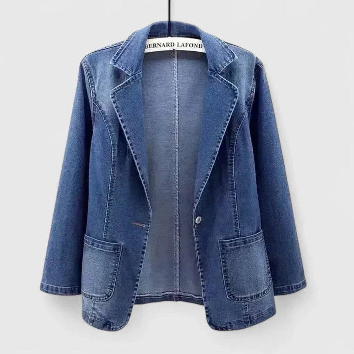 Blazer en jean à revers et bouton unique — Amielle Paris