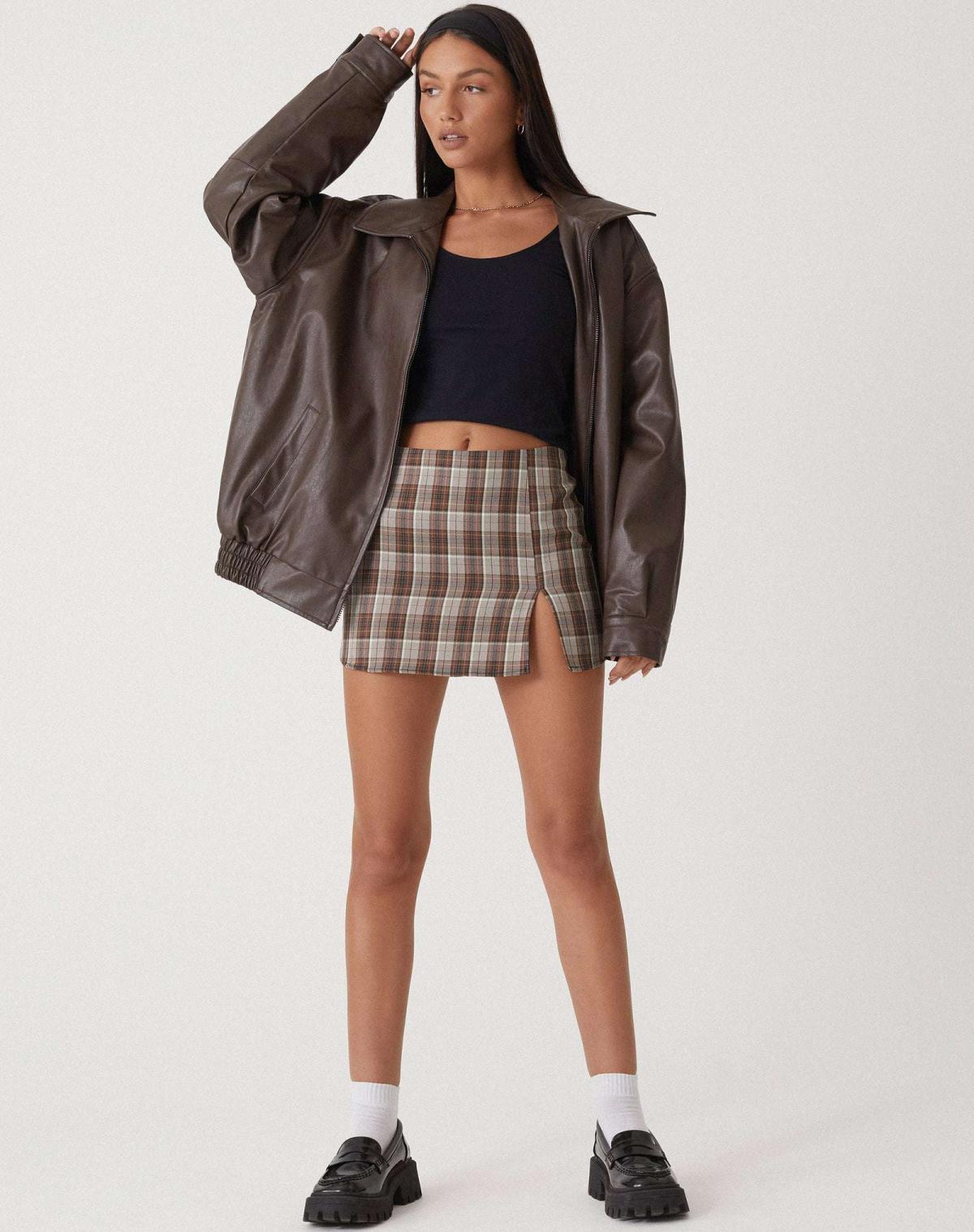 Veste ample aspect cuir à col rabattu — Amielle Paris