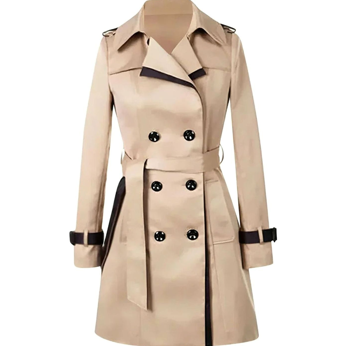 Trench croisé à larges revers et ceinture — Amielle Paris