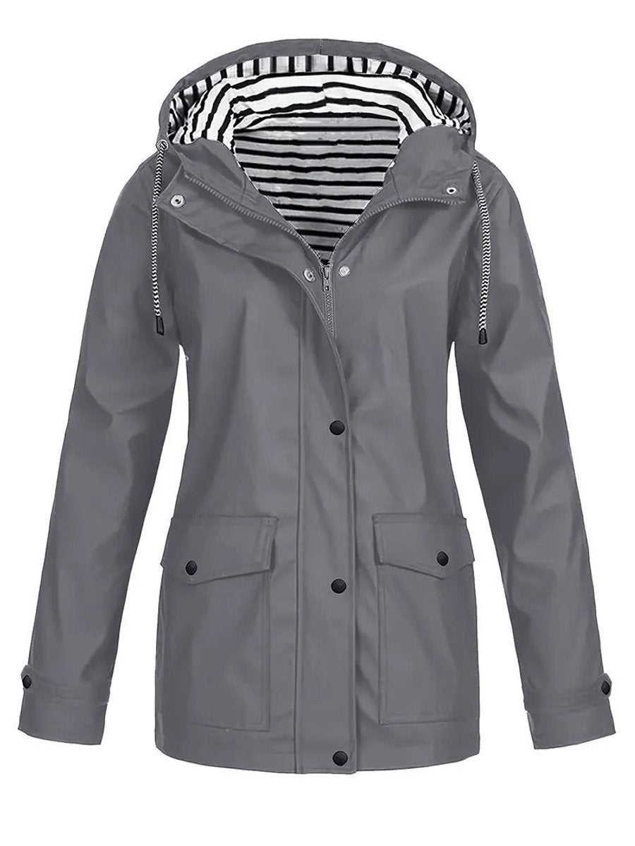 Luna — Parka à capuche et doublure rayée — Amielle Paris