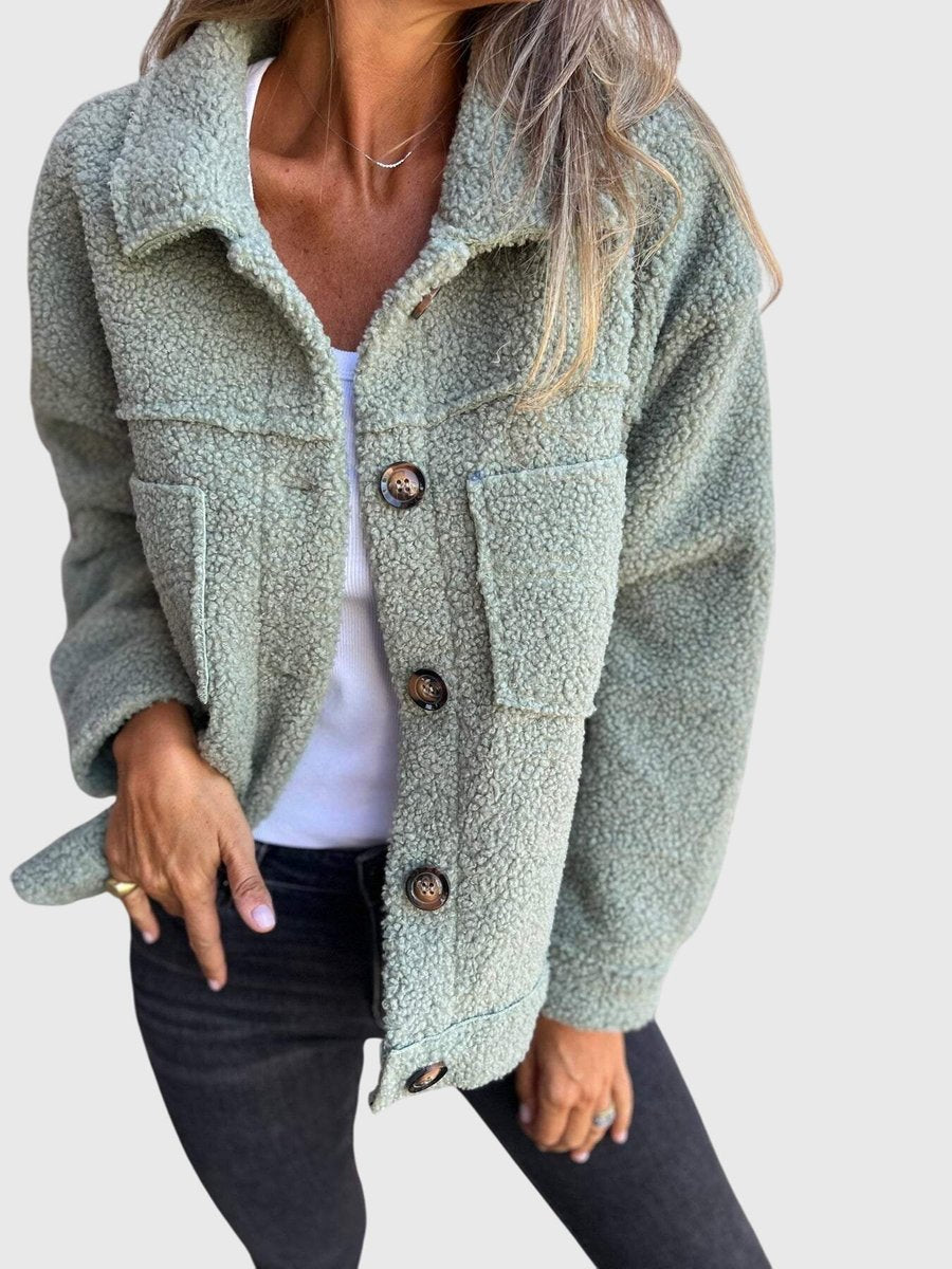 Surchemise boutonnée en polaire effet mouton — Amielle Paris