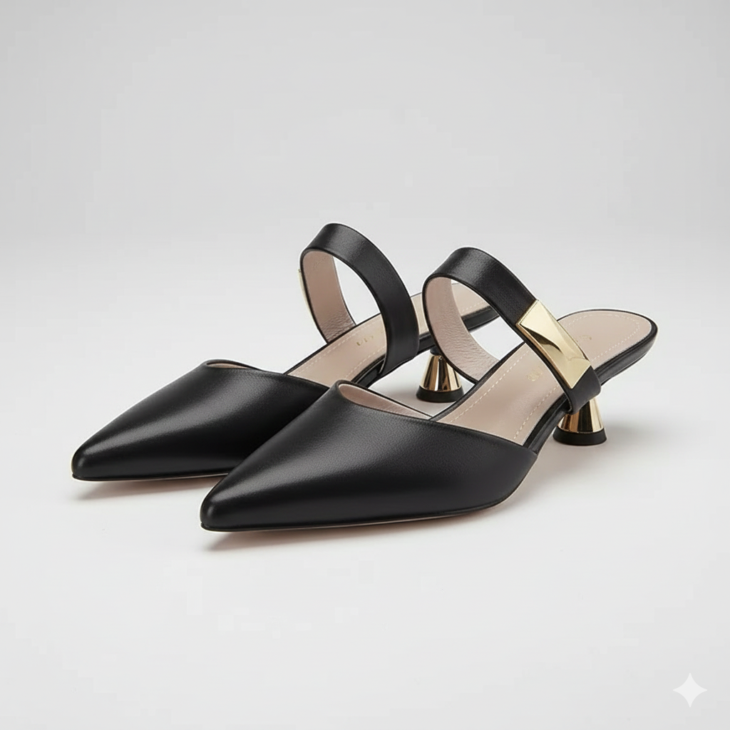 Mules à bout pointu et petit talon — Amielle Paris