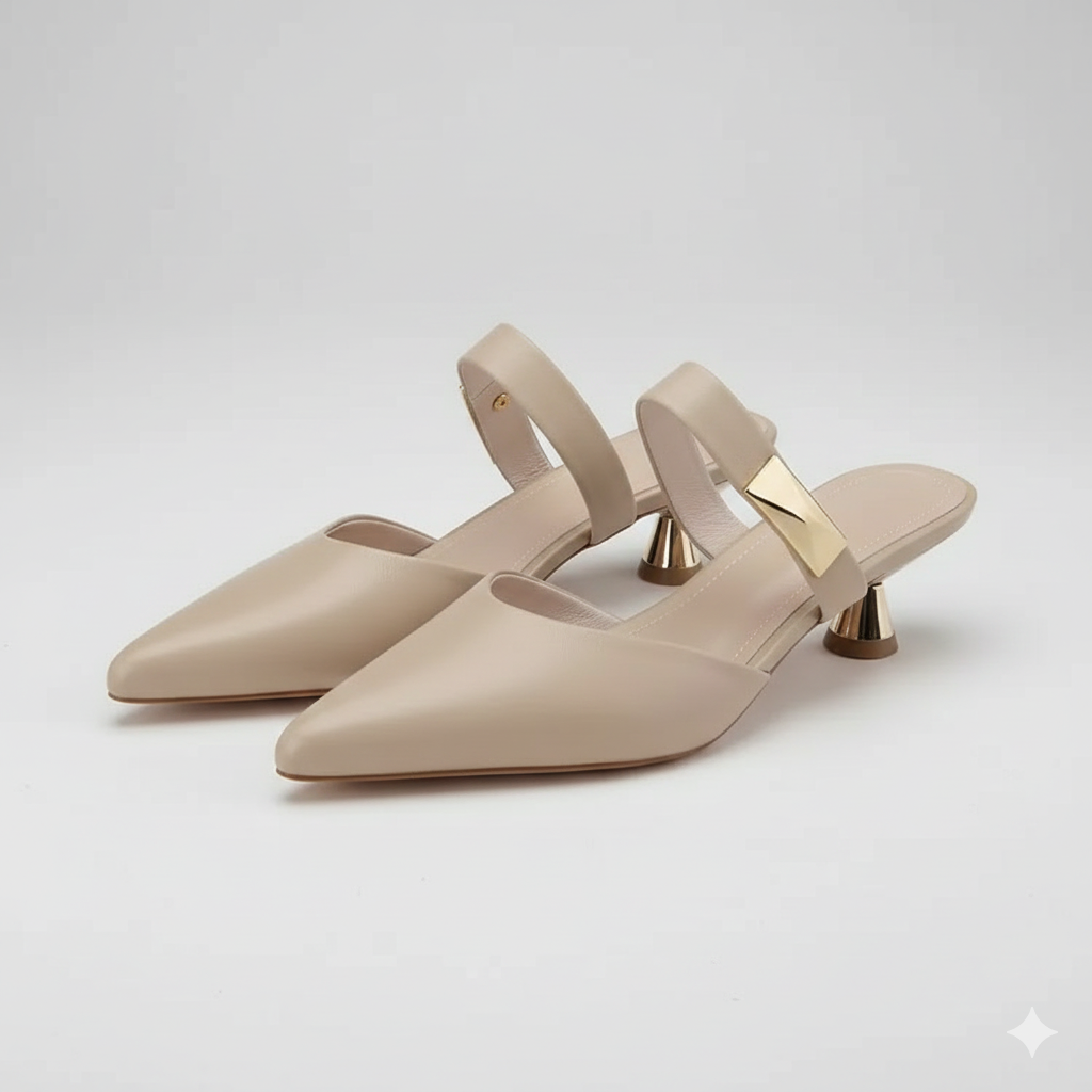 Mules à bout pointu et petit talon — Amielle Paris