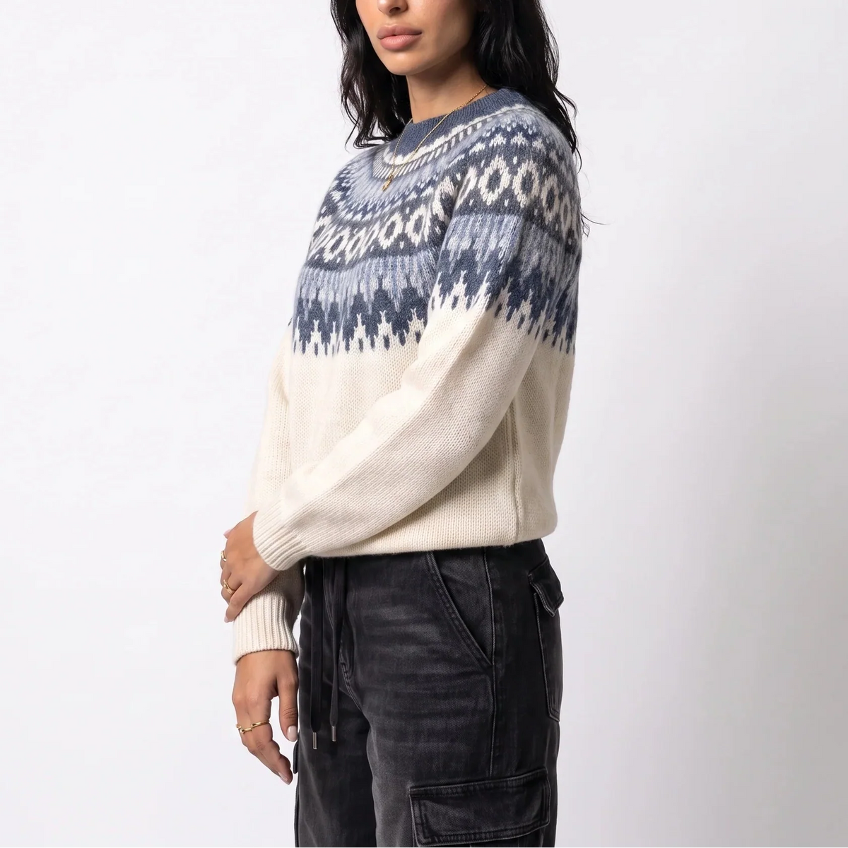 Pull en maille à motif nordique traditionnel — Amielle Paris