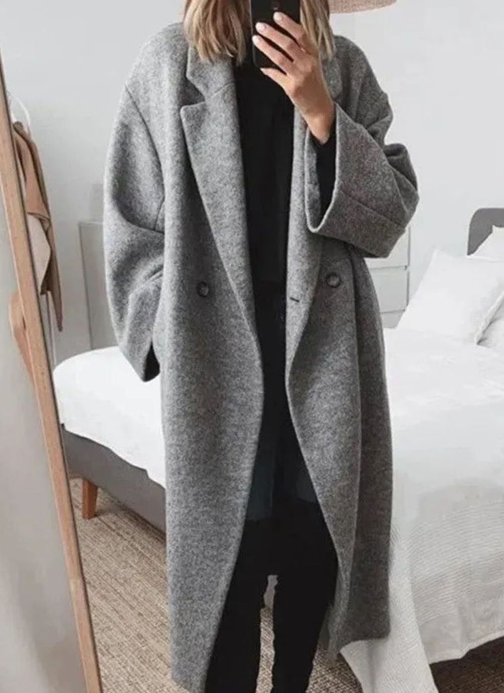 Manteau long ample à boutonnage croisé — Amielle Paris