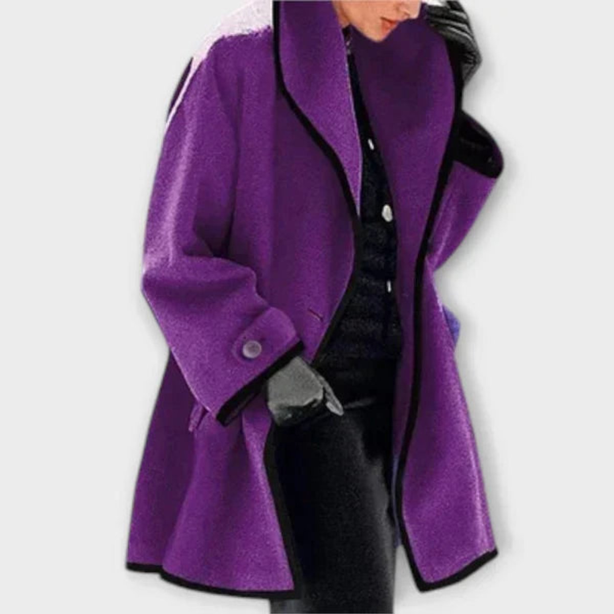 Manteau ample évasé à bordures contrastantes — Amielle Paris