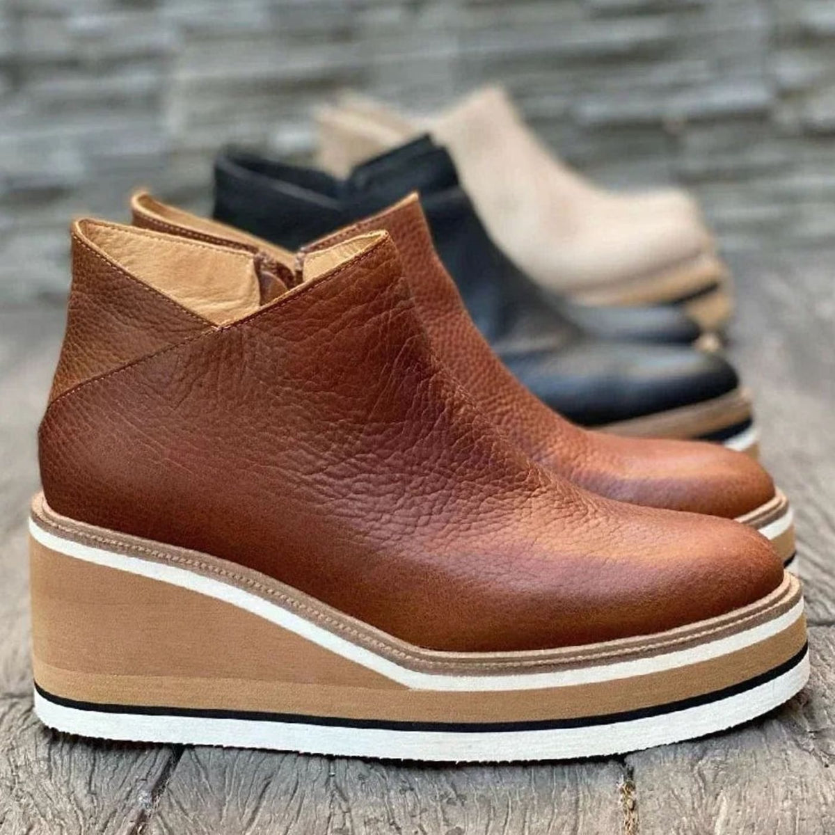 Bottines Chelsea à plateforme compensée — Amielle Paris