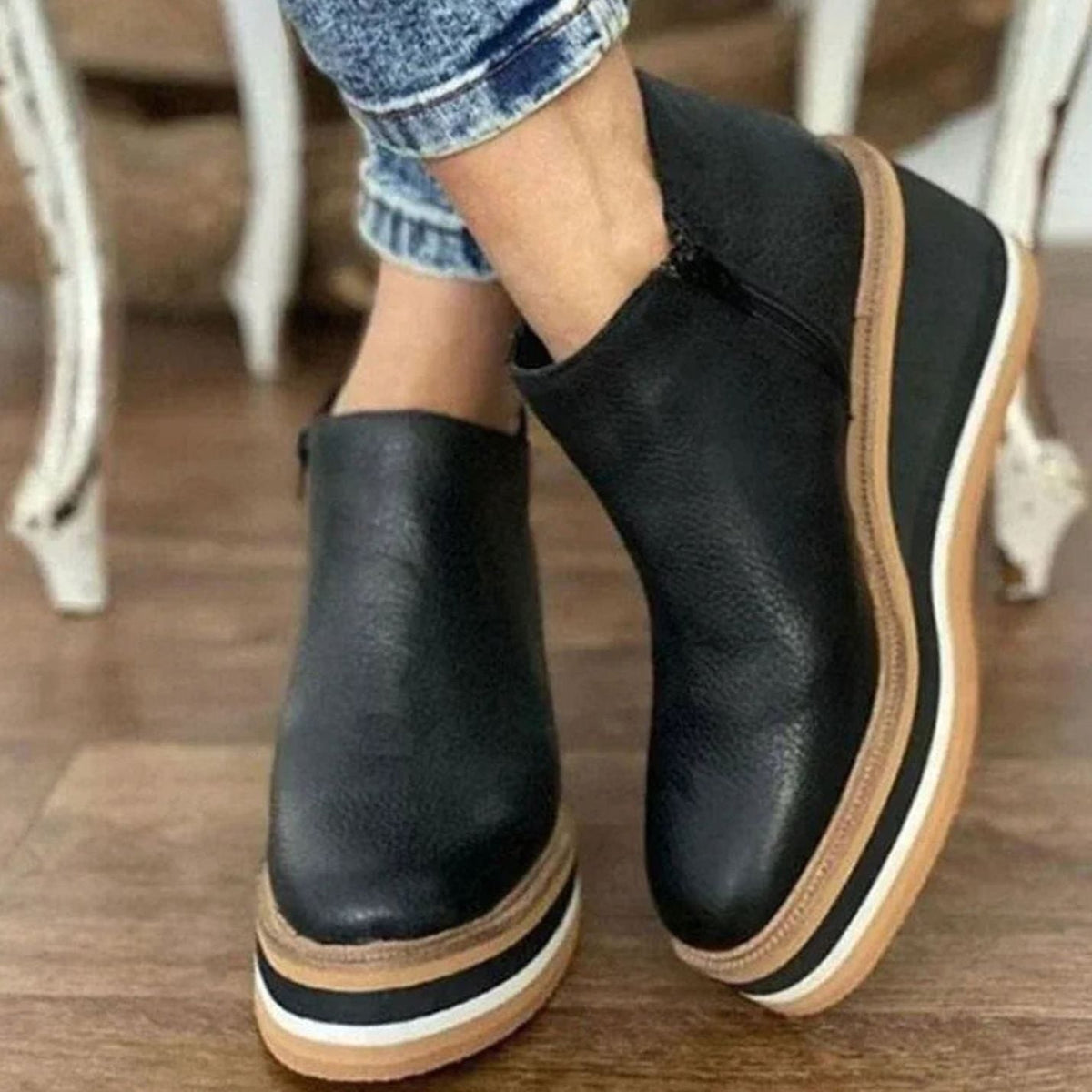 Bottines Chelsea à plateforme compensée — Amielle Paris