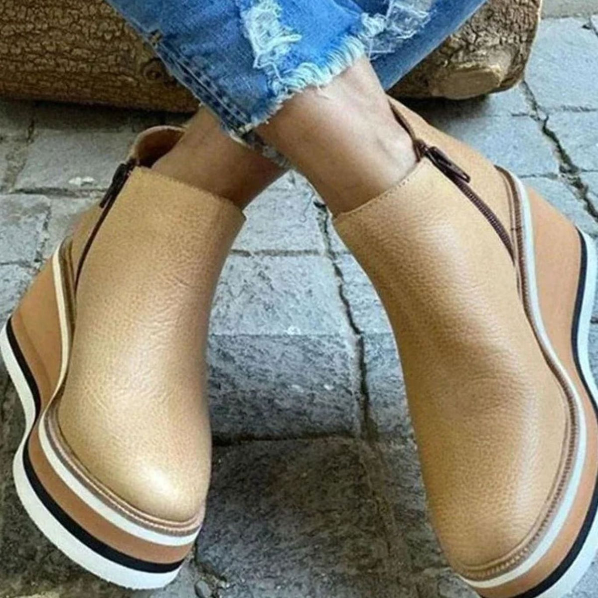 Bottines Chelsea à plateforme compensée — Amielle Paris