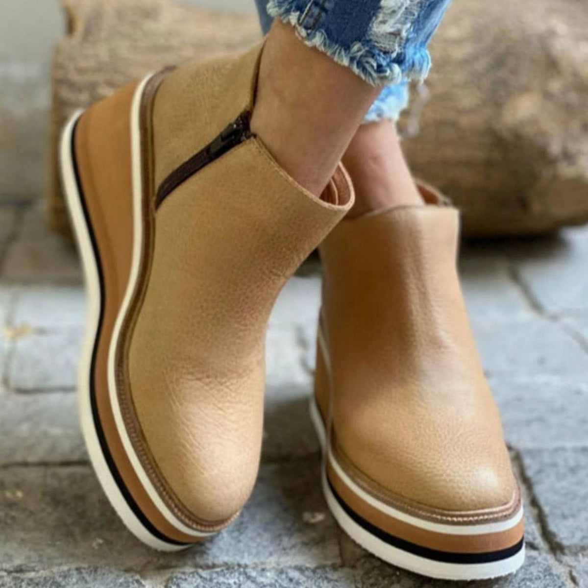 Bottines Chelsea à plateforme compensée — Amielle Paris