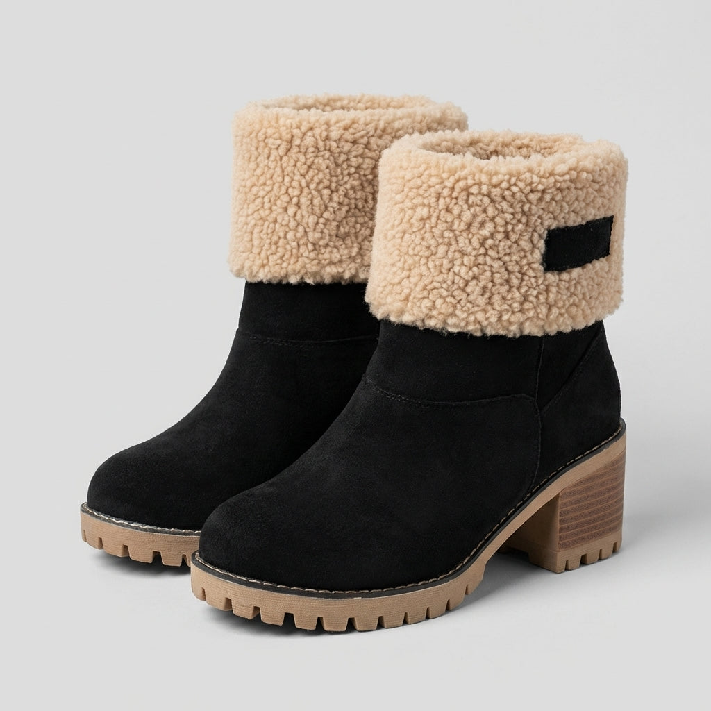 Bottines d'hiver à revers en fausse fourrure — Amielle Paris