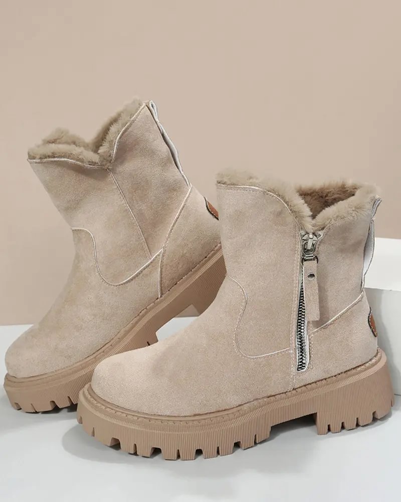 Bottines d'hiver doublées à plateforme crantée — Amielle Paris