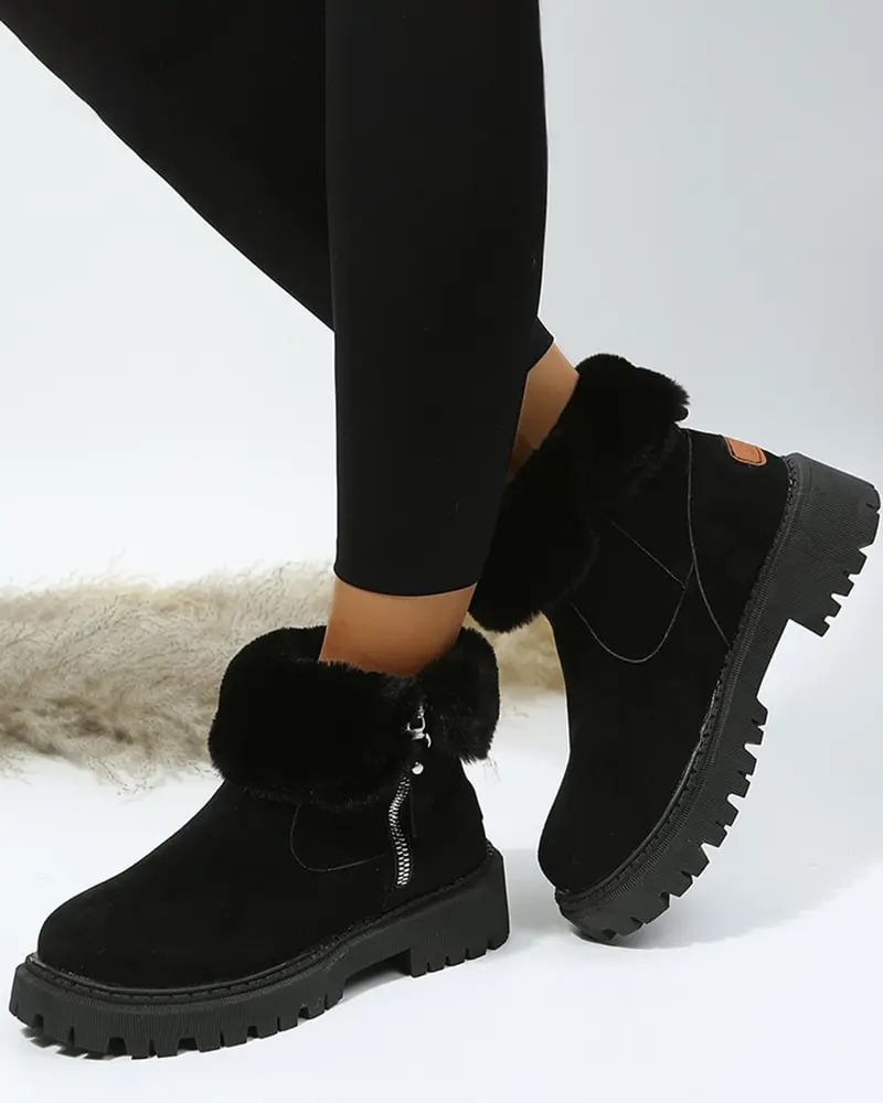 Bottines d'hiver doublées à plateforme crantée — Amielle Paris
