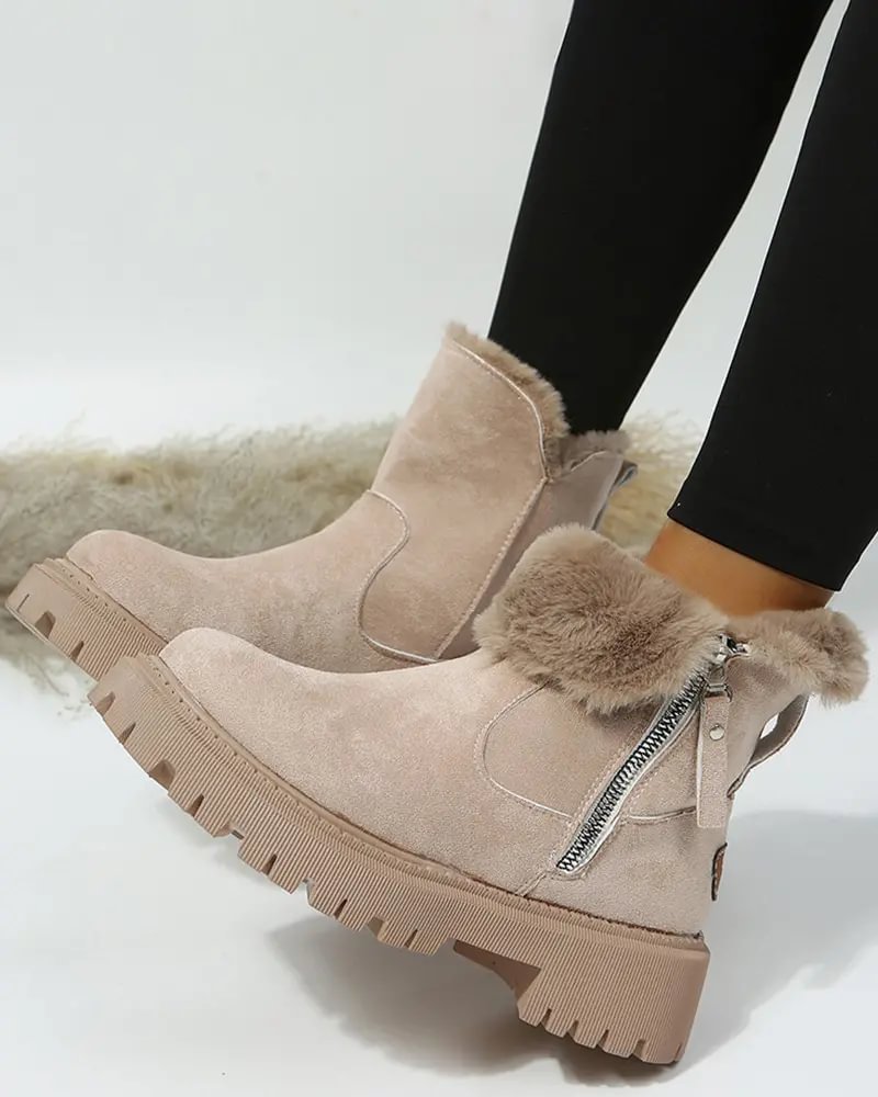Bottines d'hiver doublées à plateforme crantée — Amielle Paris