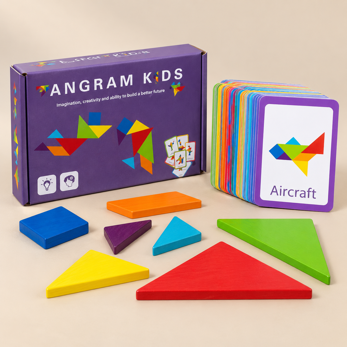 Coffret de construction : tuiles magnétiques et tangram — vue 4