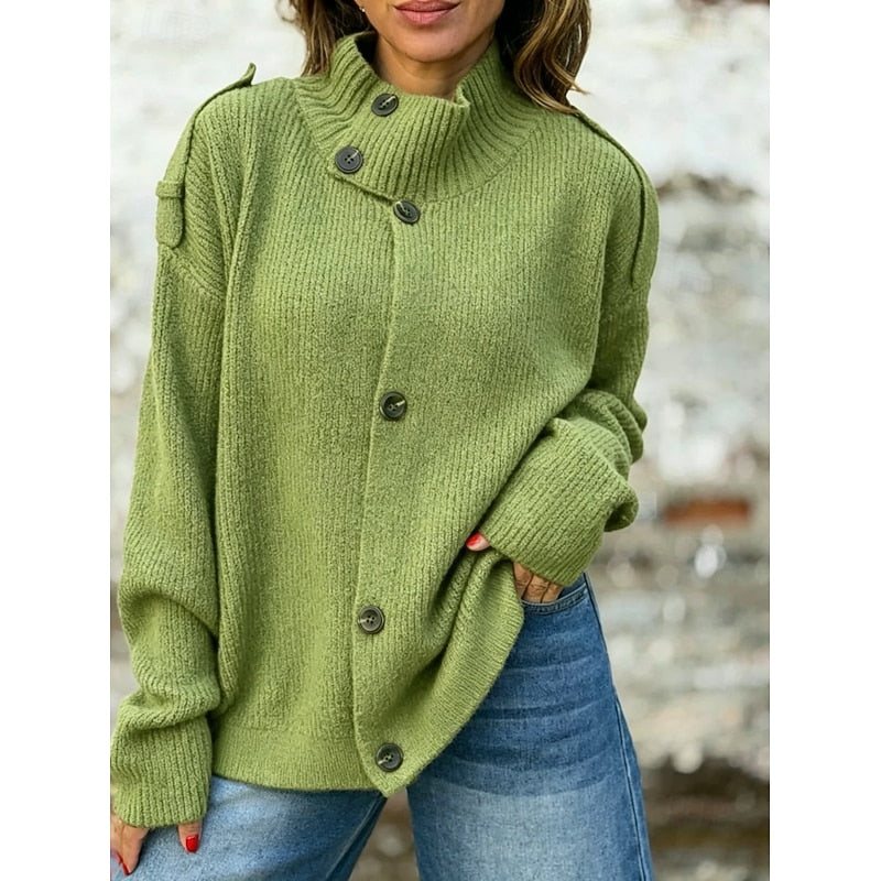 Cardigan boutonné à col montant — Amielle Paris