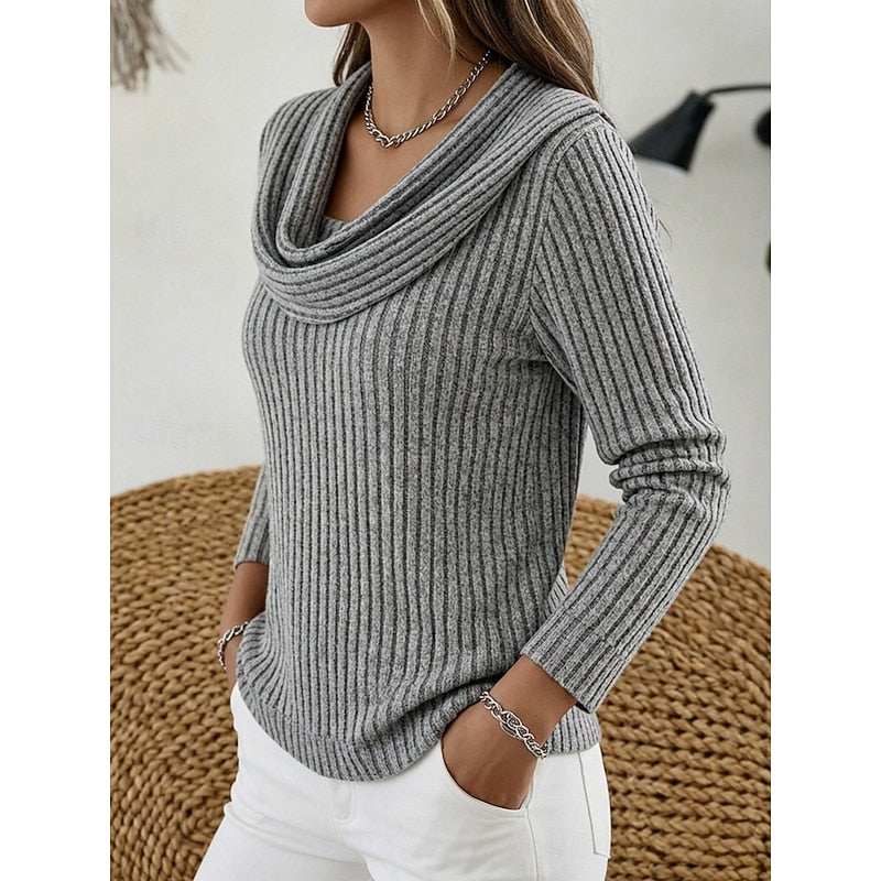 Pull côtelé à col bénitier — Amielle Paris