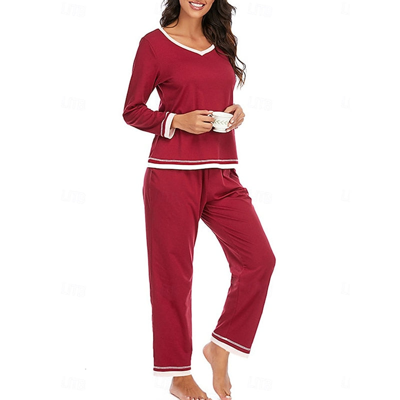 Ensemble haut et pantalon à finitions côtelées — Amielle Paris