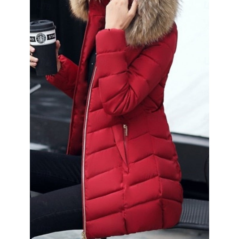 Parka matelassée à capuche en fausse fourrure — Amielle Paris