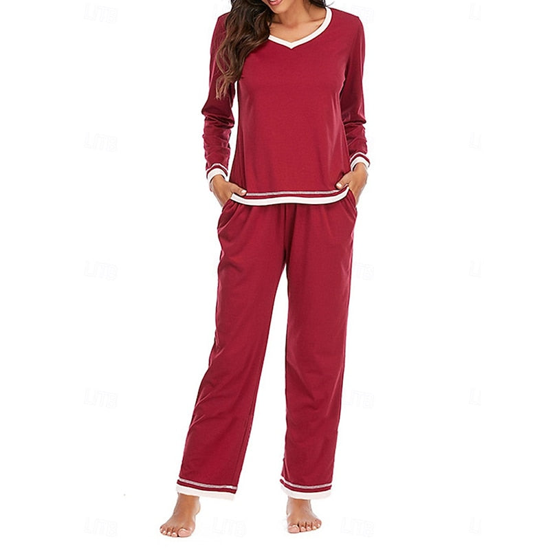Ensemble haut et pantalon à finitions côtelées — Amielle Paris